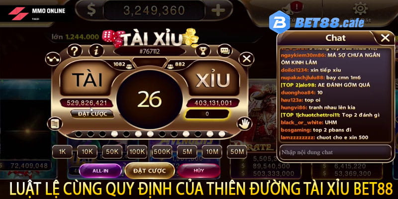 Luật lệ cùng quy định của thiên đường tài xỉu Bet88